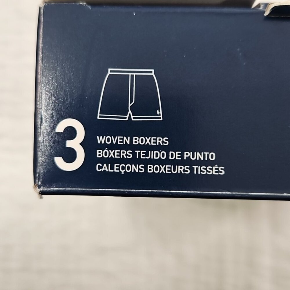 Polo Ralph Lauren Woven Boxers Men's Small Blue Classic NEW Cotton 3-Pack NIB - Picture 11 of 12